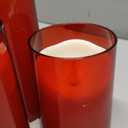 NURADA Flameless Candles with Remote Timer: 3D Wick Battery Operated Led Pillar Fake Candle Set for Wedding Birthday Valentine's Day Christmas Decorations - Red 3 Pack (4" x 5" x 6")