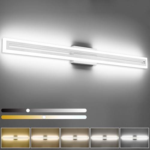 SOLFART Brushed Nickel Vanity Lights for Bathroom 48 Inch 5 Color Adjustable Vanity Lighting Over Mirror 5CCT