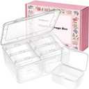 Mathtoxyz Small Bead Organizers and Storage, Clear Rectangle Bead Holder Plastic Cases Transparent Boxes for Nail DIY Craft Making Jewelry Battery Screw