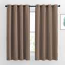 NICETOWN Bedroom Blackout Curtains and Drapes - Window Treatment Thermal Insulated Solid Grommet Blackout Draperies for Bedroom (Set of 2 Panels, 52 by 63 Inch, Cappuccino)
