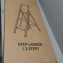 HillhutApex 3 Step Foldable Aluminum Step Ladder with Handgrip, Anti-Slip Pedal, 330 lbs Capacity, Lightweight & Portable for Home, Kitchen, Office, Garage (White)