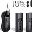 KIMAFUN Dual Wireless Microphone System, Compact Lavalier Laple Mic for Speaker, Camera, Teacher, G70-1(2TX1RX)