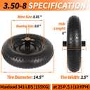 GICOOL 14.5" Wheelbarrow Tire, 3.50-8” Pneumatic Tire, Universal Wheelbarrow Wheel for 4.80/4.00-8”, 4.00-6”, and 2.50-8”, with 6" Centered Hub, 5/8" Axle Bore Hole, Sealed Bearings