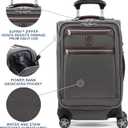 Travelpro Platinum Elite Softside Expandable Carry on Luggage, 8 Wheel Spinner Suitcase, USB Port, Suiter, Men and Women, Vintage Grey, Carry On 21-Inch