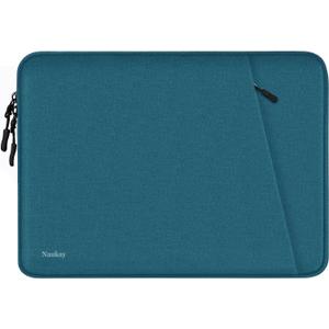 Laptop Sleeve 15.6 inch, Shockproof Protective Computer Sleeve Cover with Accessories Pocket, Water Resistant Traveling Carrying Laptop Bag Compatible for MacBook Dell HP Acer Asus Lenovo, Cyan