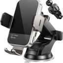 Wireless Car Charger, 7 Colored RGB Backlit 15W Auto Clamping Car Charger Phone Mount Holder for iPhone 15 14 13 12 Mini Pro Max 11 XR X, Samsung Galaxy S23 Ultra S22 S21+ S10+ Note 20, Etc - Silver