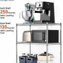 Simple Deluxe Heavy-Duty 3-Tier Rolling Shelving Unit, Adjustable Steel Wire Shelf, 24.02" W x 13.78" D x 29.92" H, 750 lbs Capacity, Chrome Metal Storage Rack for Kitchen