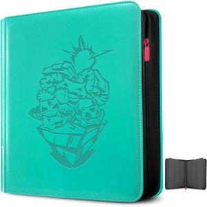 Ravaver Toploader Binder, Oversized 9 Pocket 252 Top loaders Holder, Green, Large