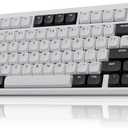 Mechanical Keyboard, Chilkey ND75 LP Wireless Gaming Keyboard with LCD Screen, Bluetooth 5.3/2.4G/USB-C, Hot Swappable Per-Key RGB Custom, Thin Front, Wrist Rest, Full-Aluminum, PC/Mac Support (White)