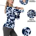 FKEEP Women's Tennis Golf Shirt Long Sleeved Top Sport Activewear V-Neck Workout Athletic (01 Black Squares)