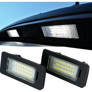 AUTOXBERT 2PCS LED License Plate Light Lamp for BMW 1 3 5 X Series E82 E88 E90 E91 E92 E93 E39 E60 E61 X1 X3 X5 X6 Rear Tag Lights Assembly Replacement, 6000K Xenon White&Error Free