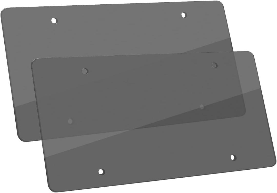 Flat Clear License Plate Cover 2 Pack of Heavy Duty Shields Unbreakable (Clear-B)