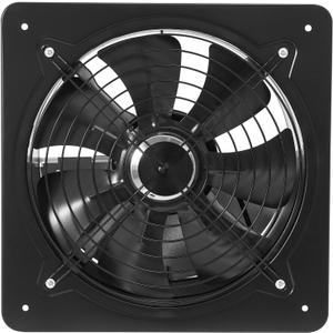 DNYSYSJ 12 Inch High Airflow Exhaust Fan, 125W 1177CFM 2800 RPM Noise-free, Explosion-Proof Ventilation Extractor Fan Axial Fan for Kitchen Warehouse and Workshop, Black Stainless Steel