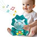 iPlay, iLearn Baby Dinosaur Musical Toys, Newborn Boys Gift, Soft Dinos Plush Stuffed Animal, Infant Light Music Time, 1st Birthday Stocking Gift Stuffer for 0 1 3 6 9 12 18 Month 1-3 Yrs Toddler Girl