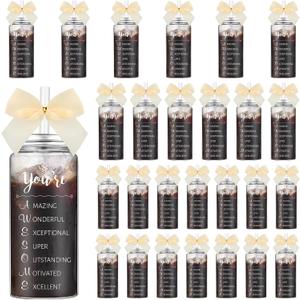 Skylety 24 Pack Inspirational Appreciation Gifts Bulk for Women Mom Mother Day Teacher Appreciation Gift Cups Bulk with Lid Straw 13.5 oz You Are Awesome Gifts Plastic Tumbler for Employee Staff (Cream)