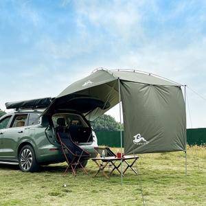 SUV Tailgate Tent with Awning,Waterproof 3000MM UPF 50+,Tailgate Shade Awning Tent for Full Size SUV/Van/MPV/CUVCamping (Large Size) (Dark green)