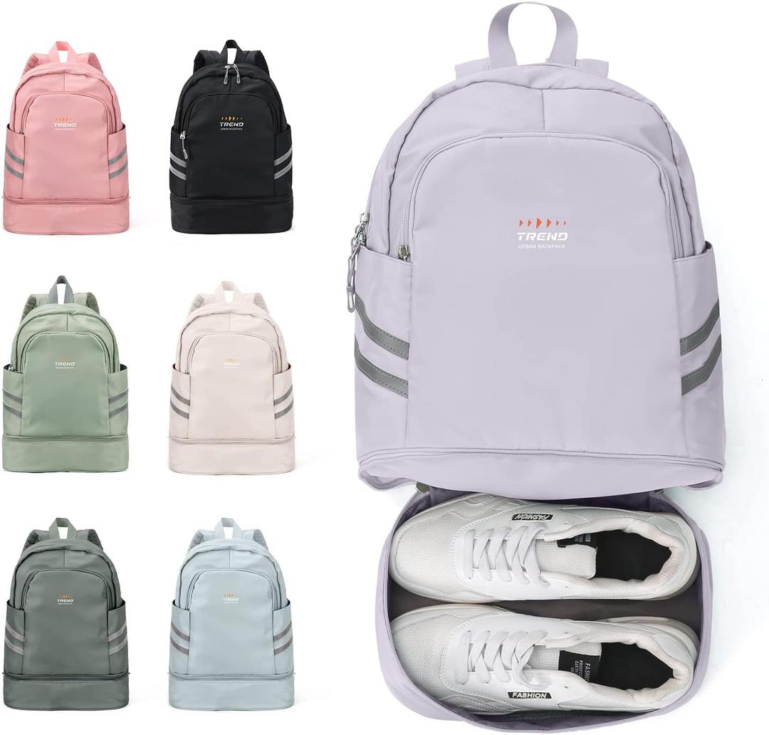 coofay Gym Backpack For Women Waterproof Sports Backpack With Shoe Compartment Lightweight Travel Backpacks Small Gym Bag Dance Volleyball Backpacks