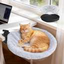 Topmart Cat Desk Bed with 360 Rotating, Cat Hammock for Desk with 2 Washable Pads, Easy to Install, Kittens Bed for Desk Attachment for Home Office,Up to 45LBS, Grey & Black