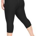 FULLSOFT Plus Size Capri Leggings for Women- High Waist Tummy Control Stretchy Workout Yoga Pants Plus Capris (XX-Large, 01-black-capri)