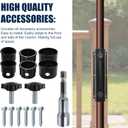 EliteShade USA Full Aluminum Non-Rust Deck Umbrella Mount, Heavy Duty Metal Patio Umbrella Base Stand, Outdoor Umbrella Holder for Deck Railing, Black