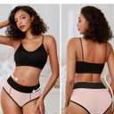 Avidlove Womens Underwear Cotton Hipster Panties High Waist Briefs Color Clash Underpants 1-4 Packs (XX-Large)