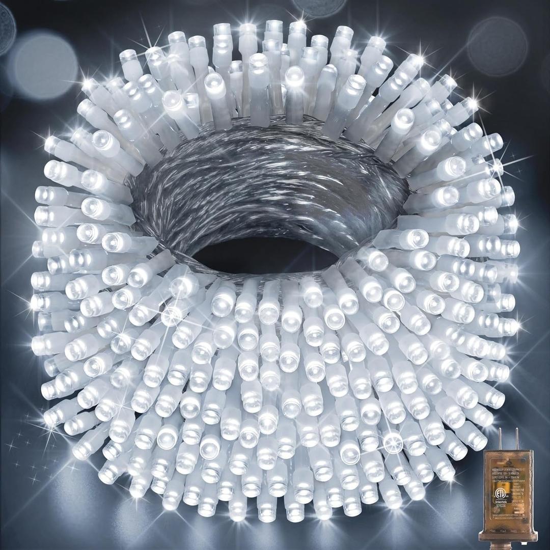 Hezbjiti 1000 LED 403 FT Christmas String Lights Outdoor, 8 Lighting Modes IP44 Waterproof Fairy Lights with Timer and Dimmable Function for Home Party Tree Decorations (Cold White, Clear Wire) Hezbjiti 1000 LED 403 FT Christmas String Lights Outdoor, 8 Lighting Modes IP44 Waterproof Fairy Lights with Timer and Dimmable Function for Home Party Tree Decorations (Cold White, Clear Wire)
