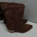 Athlefit Suede Knee High Boots Women Fall Tall Boots Side Zipper Brown 8.5