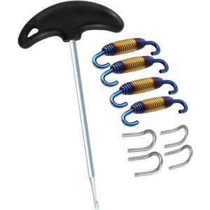 Motorcycle Exhaust Spring Puller Tool, Exhaust Pipe Muffler Swivel Springs 58 mm/ 2.28", Stainless Steel Exhaust Spring Hook Tool with Welding Fasteners Set of 9 (Colorful)