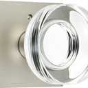 Coolnews Crystal Door Knobs with Lock, Satin Nickel Finish for Bathroom & Bedroom Privacy