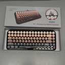 Wireless Bluetooth Keyboard for iPad/Tablet/Laptop/PC/Windows/Mac, Retro Typewriter Keyboard Colorful Round Keycaps, Cute Magnetic Bear, Multi-Device Support, 2.4GHz Cordless Connection with Shortcuts