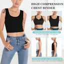 LODAY Women Transgender Tomboy FTM Elastic Chest Binder Bra Pullover Tank Top (Black, XL)