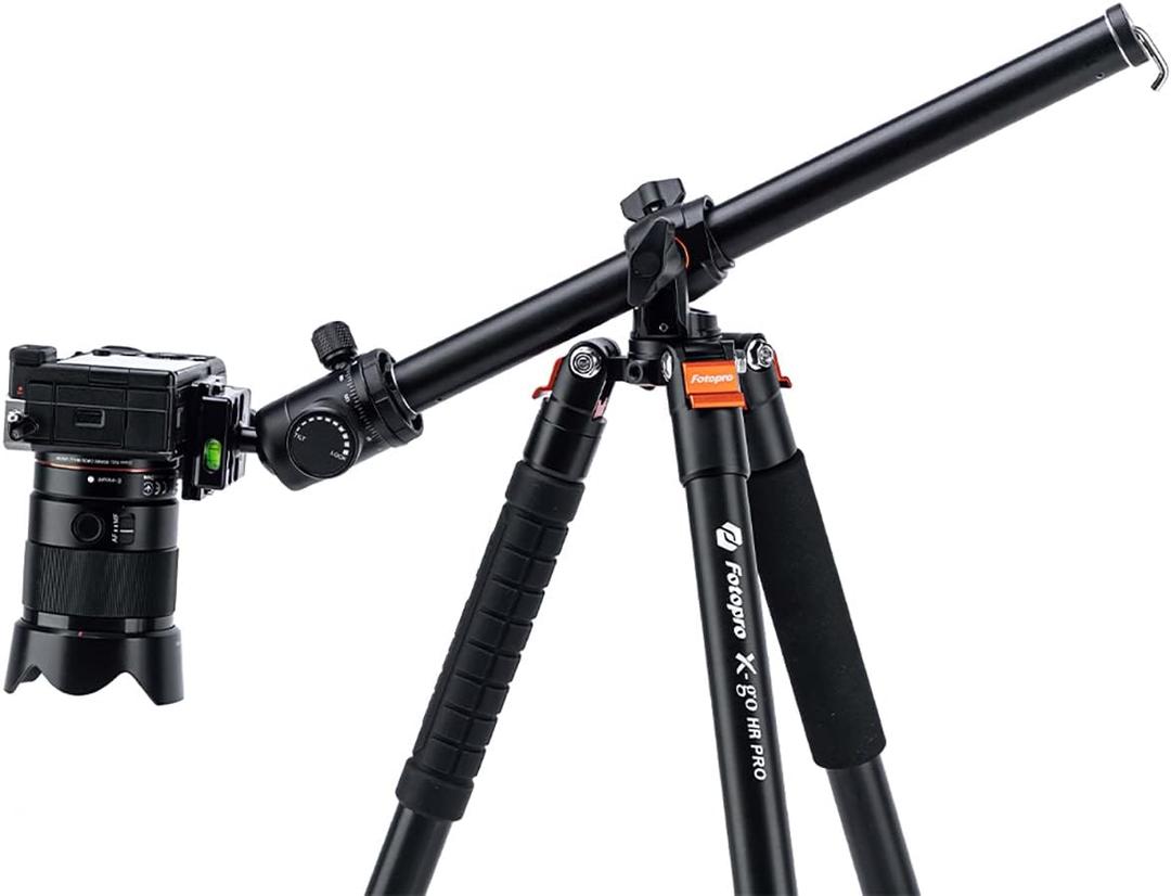 Fotopro 68'' Overhead Tripod for Flat Lay & Macro,Carbon Fiber Travel Tripod with 360 Degree Horizontal Column for Food Photography/Unboxing/Workshop.10KG Load Capacity