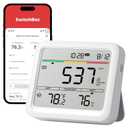SwitchBot CO2 Detector, Air Quality Monitor Indoor, CO2 Monitor for CO2/TEMP/Humidity, Portable Carbon Dioxide Detector for Home/Car/Office/Greenhouse
