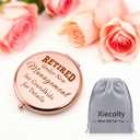 Retirement Gifts for Women 2025 Compact Mirrors Funny Retired Gifts for Woman Coworker Retirement Gifts for Grandma Coworker Leaving Gift Mothers Day Christmas Birthday Presents Makeup Mirror, Rosegold