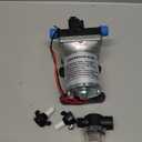 RV Water Pump 4008-101-A65/E65 | 3.0 GPM - 55 PSI | 12V Camper RV Water Pump | On Demand Diaphragm | Quiet & Smooth Operation | Self Priming | Quick Attach Fitting | 1 Pump + 1 Strainer