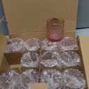 Pink Votive Candle Holder Set of 12, Flower Tea Lights Candles Holders for Wedding Table Centerpieces, Birthday Parties, Anniversary, Pink Bridal Shower and Holiday Decorations