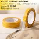 2 x Crtiin 1rolls Double Sided Fabric Tape Heavy Duty, 0.5 in x 66ft/20m, Multifunctional Hem Tape No Sew for Clothes, Curtains, Carpet, Crafts and DIY Projects, Removable Residue (350u Thick,Yellow)