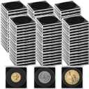 160 Pcs Adjustable Acrylic Coin Collection Cases with Sponges, Coin Snap Holder, Silver Dollar Protection Cases for Collectors, Coin Dollar Collection Supplies(20mm-40mm)