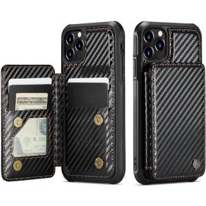 Vinich for iPhone 11 Pro Max Wallet Case with Card Holder, RFID Blocking Credit Slots Kickstand Shockproof Phone Cover Fit for iPhone 11 Pro Max 6.5" Carbon Black