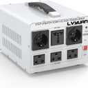 LVYUAN 5000W Watt Voltage Transformer Converter Step Up/Down Converter 110/120 Volt - 220/240 Volt with 3 US&2 EU&1 Universal Outlet and CE Certified,Circuit Break Protection