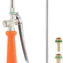 29 Inch Replacement Sprayer Wand,1/4" & 3/8" Brass Barb Sprayer Wand Adjustable Stainless Steel Sprayer Wand with Hose Quick Connector and Clamp for Most Sprayer Hoses