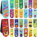 48 Pack Scented Bookmarks Magnetic Scratch and Sniff Fruit Food Bookmarks for Kids Cute Page Markers with Sayings for Kids Students Teens Teachers(Mixed Flavor)