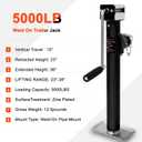 5000 lbs Weld-On Pipe Mount Swivel Trailer Jack 15" Vertical Travel Trailer Tongue Jack, Suitable for Horse, RV, Yacht,Travel,Utility Trailers