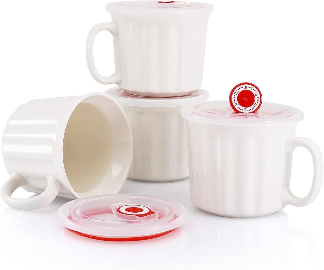 Set of 4 Microwavable Ceramic Soup