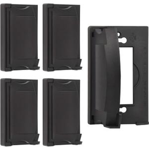 BESTTEN 5 Pack Outdoor Weatherproof Outlet Wallplate Cover for GFCI and Decorator Receptacle, Vertical/Horizontal Auto-Closing Lid, Black, H4.65" x W2.87" x D0.71"