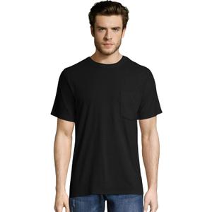 Hanes Mens Workwear Short Sleeve Tee (2-Pack) (3X-Large, Black)