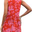 XIEERDUO Summer Dresses for Women 2026 Casual Classy Dress V Neck Swimsuit Coverups Fashion Clothing (M)