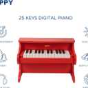 ZIPPY Kids Piano Keyboard, 25 Keys Digital Piano for Kids, Mini Music Educational Instrument Toy, Wood Toy for Toddlers Girls Boys (Red)