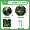 96 Pcs Gorilla Birthday Party Decorations Safari Jungle Animal Plates and Napkins Disposable Black Gorilla Theme Tableware Set for Boys Monkey Ape Birthday Baby Shower Party Supplies Serves 24