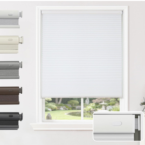 Joydeco No Drill Cordless Blackout Cellular Shades, 30" W x 64" H, White